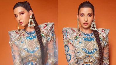 Nora Fatehi Looks Majestic In Embellished Bodycon By Falguni Shane Peacock