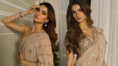 Palak Tiwari Sizzles In Sequin Saree; Aditi Bhatia Loves It