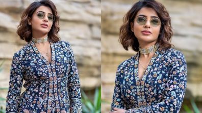 Samantha Ruth Prabhu shines in blue Anupa jacket set by Anita Dongre, see pics