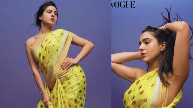 Sara Ali Khan Ditches Blouse To Embrace Bold Saree Avatar; See Pics