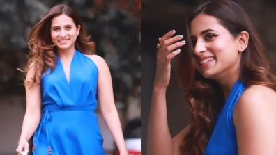 Sargun Mehta Sets Fashion Ablaze In Blue Plunging Dress; See Here