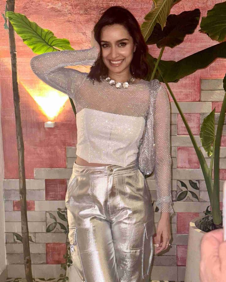 Shraddha Kapoor's Metallic Glam In Silver Pants And Netted Mesh Top Is Wreaking Havoc On Internet 844978
