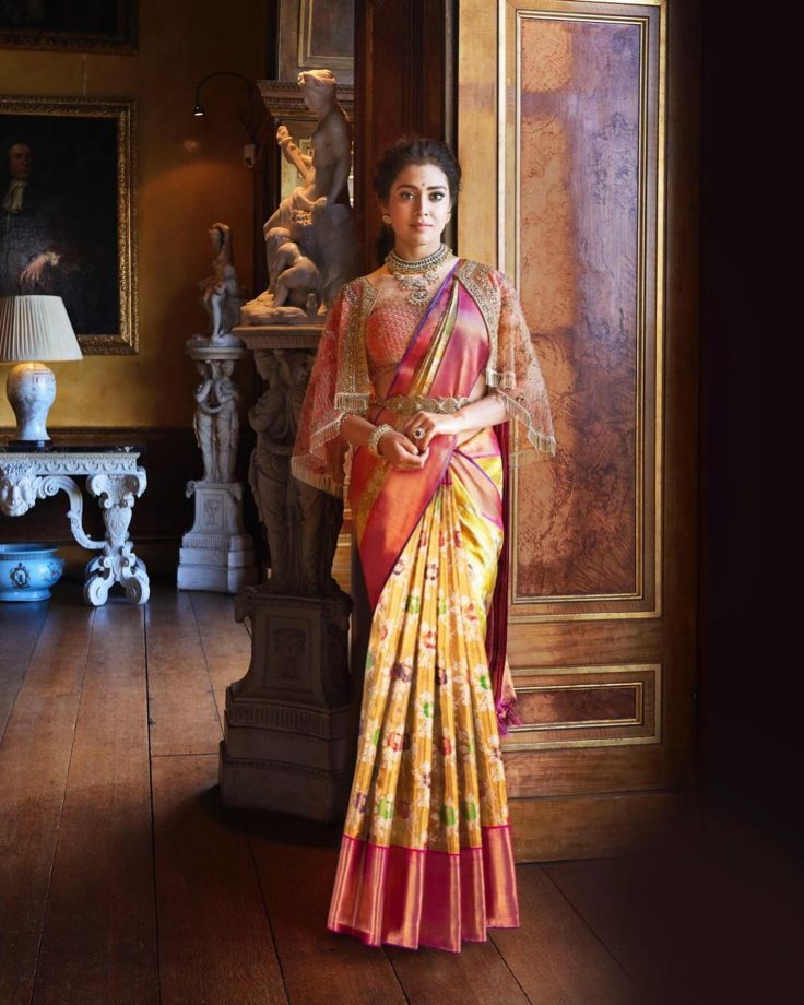 Shriya Saran is 'art' personified in this sheer golden saree, see pics 842588