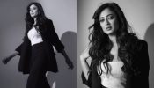 Shweta Tiwari rings with style in black power suit, watch