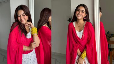 Sneak Peek Into Reem Shaikh’s Magical Glimpse In White Kurta And Red Dupatta