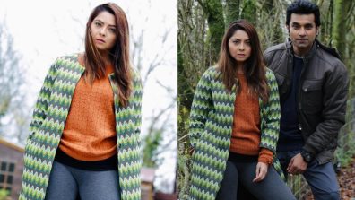 Sonalee Kulkarni’s Autumn Chic: Mustard sweater, multi-hued jacket, and floral boots – A stylish ode to fall fashion