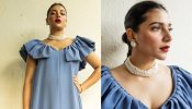 Subhashree Ganguly Epitomises Glamour In Bold Red Lips And Pearl Accessories