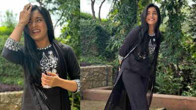 Sumbul Touqeer Is All Hearts In Black Chikankari Kurta Set, Take A Look