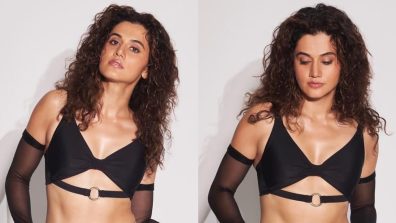 Tapsee Pannu Epitomises Glam In Bralette And Flare Pant