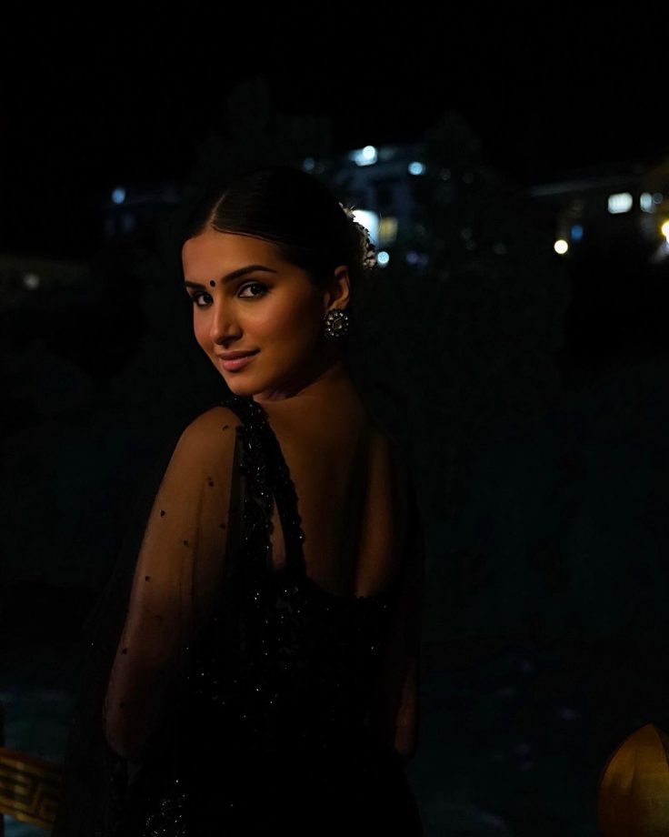 Tara Sutaria Celebrates 'Good Things' In Life Wearing A Black Saree 841756