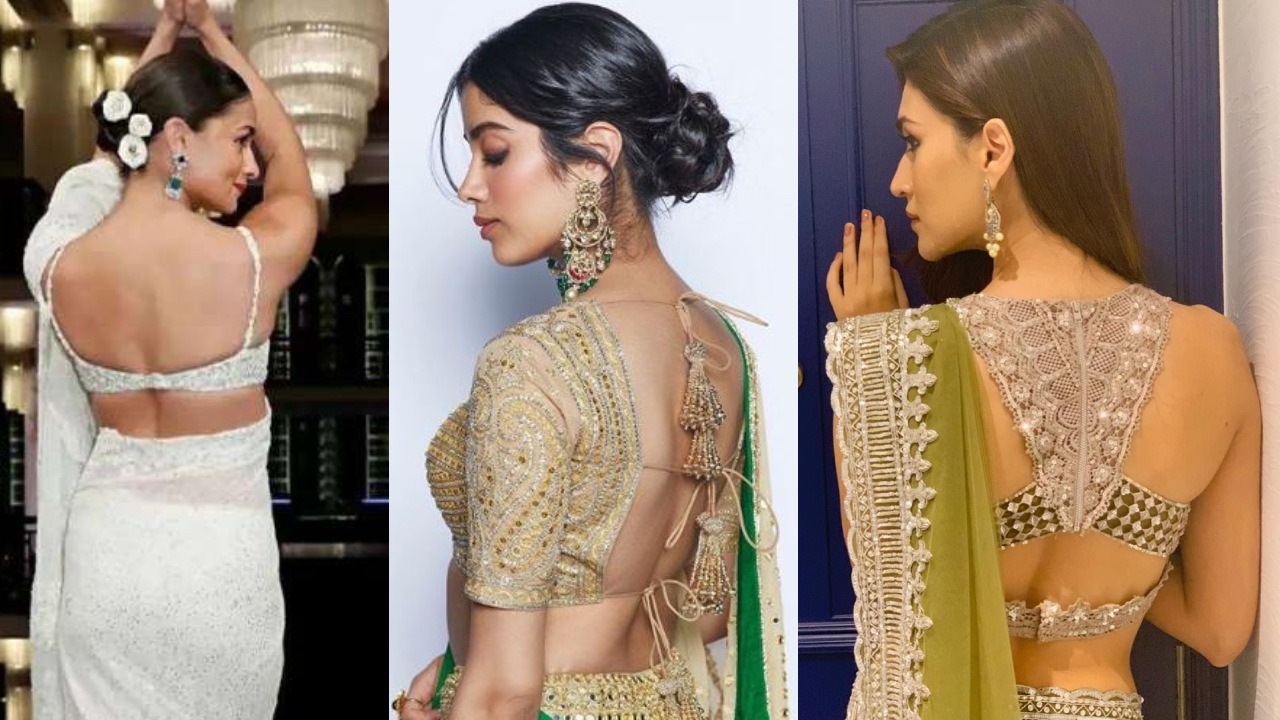 Alia Bhatt, Kriti Sanon and Janhvi Kapoor ooze with glam in these blouse back designs 854434