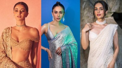 Ananya Panday, Rakul Preet Singh, And Manushi Chillar: Divas Set Trend In Indo-western Saree With Sultry Blouse