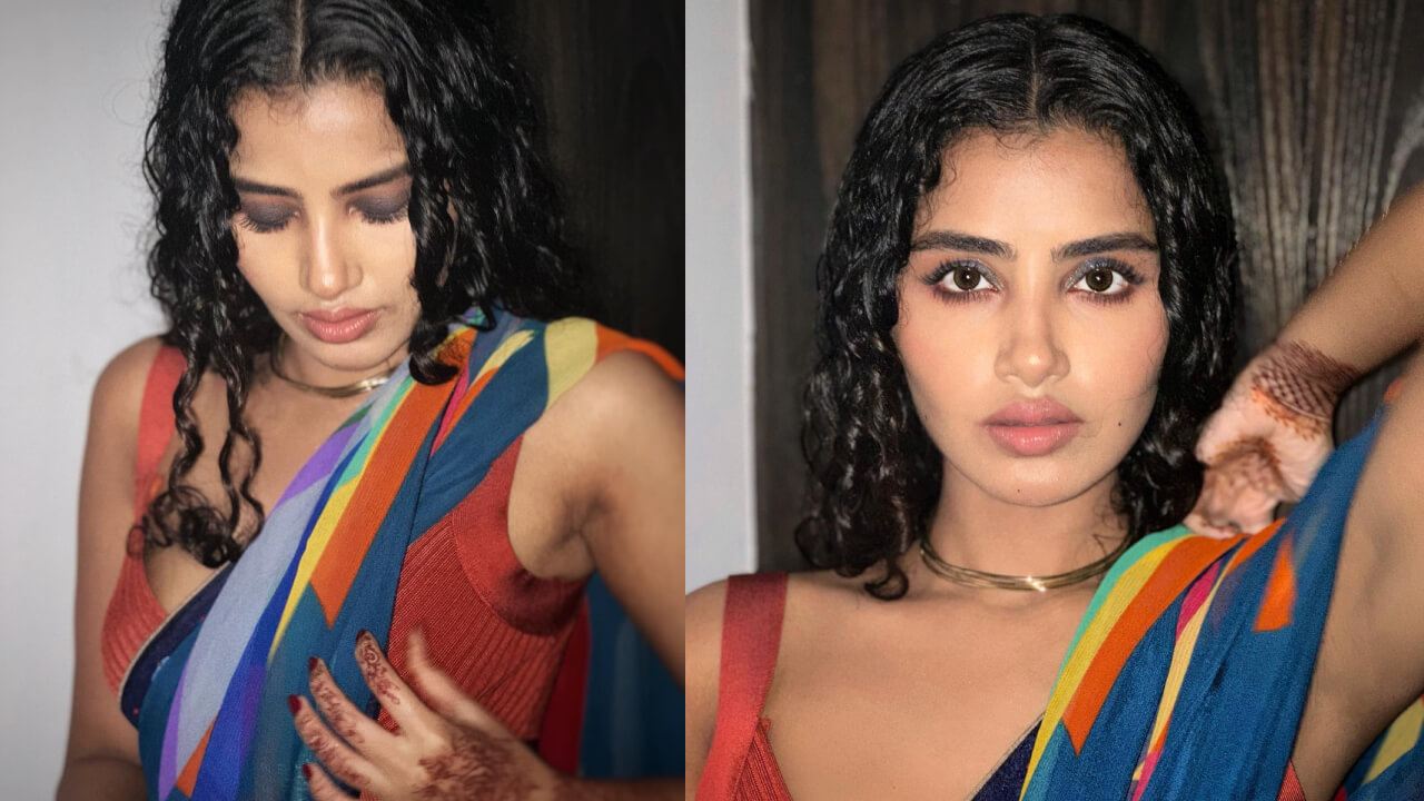 Anupama Parameswaran: A muse in abstract saree and plunge-neck blouse 849486