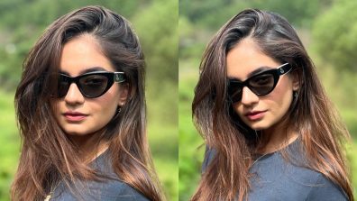 Anushka Sen Gets Candid In Nature, Flaunts Midriff Wearing Black Crop Top And Skirt