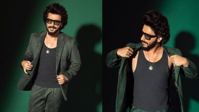 Arjun Kapoor Redefines Class In Olive Green Velvet Pantsuit And Matching Boots