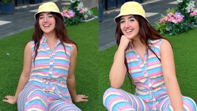 Ashnoor Kaur Reveals Her ‘Happiness’ Secret In Multicolour Jumpsuit With Bucket Hat