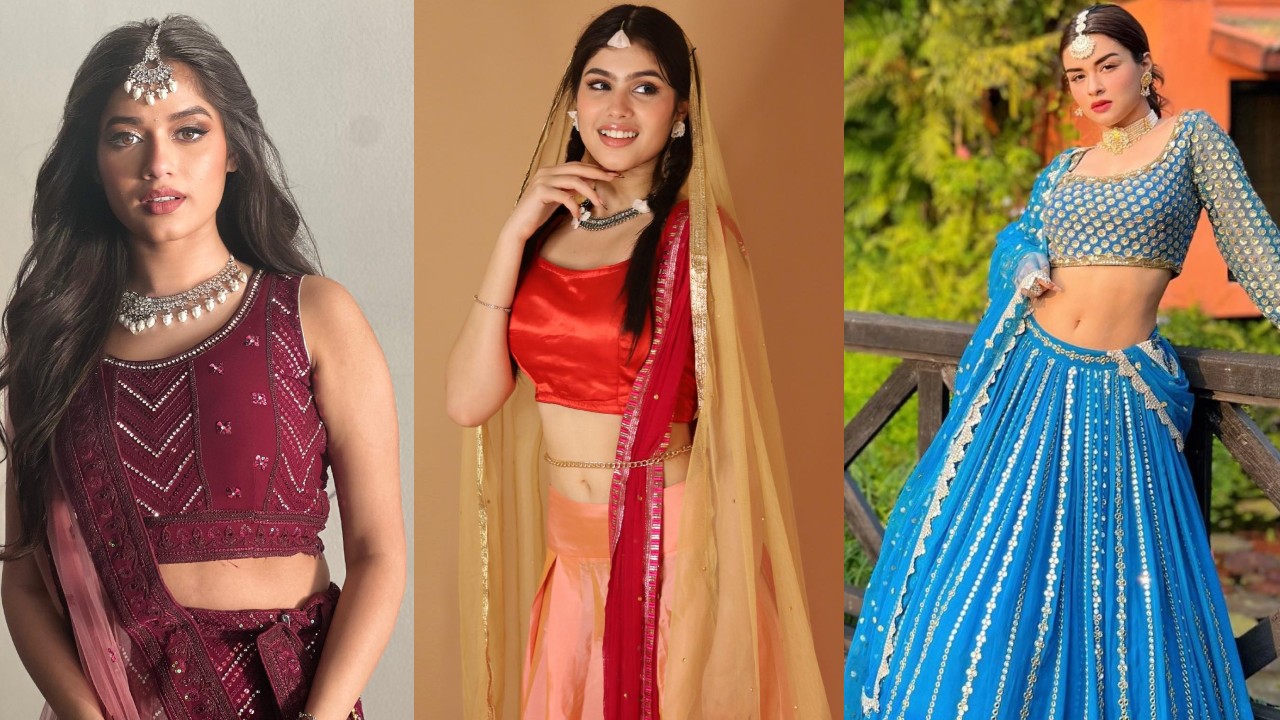 Avneet Kaur, Jannat Zubair and Riva Arora are beauties in crop top lehengas, take cues 854132