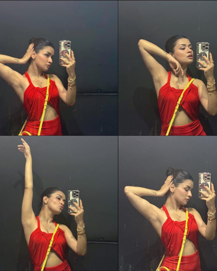 Avneet Kaur rocks Instagram in plunge neck bralette and checkered mini skirt 849831