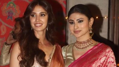 Besties of B-town! Mouni Roy and Disha Patani out on date night, look dazzling in saree and bold blouse design [Video Viral]