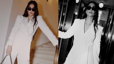 Boss It Up Like Sonam Kapoor In White Pant Suit, Specs, And Classy Handbag In Milan