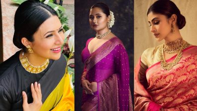 Divyanka Tripathi, Mouni Roy and Rashami Desai up style in silk sarees