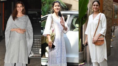 Easy kurta pajama styling cues from Mrunal Thakur, Kriti Sanon and Shanaya Kapoor