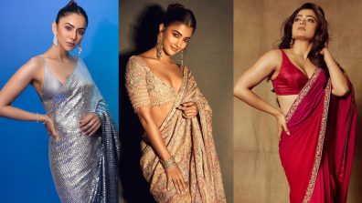 [Festive Picks] Pooja Hegde, Rakul Preet Singh, Rashmika Mandanna: Designer saree and blouse neck designs