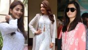 Get ready with Kajal Aggarwal, Pooja Hegde and Rashmika Mandanna in chikankari kurtis [Photos]