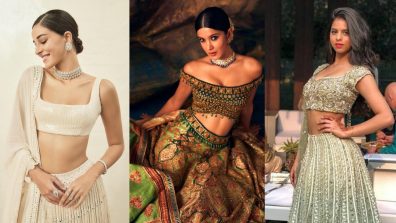 Get The Code To Be ‘Sassy’ In Crop Top Lehengas From Ananya Panday, Shanaya Kapoor And Suhana Khan