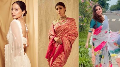 Hina Khan, Mouni Roy, And Shraddha Arya Embrace Six-yard Saree Elegance In Different Fabrics