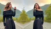 Hina Khan’s Off-shoulder Cardigan And Pleated Skirt With Boots Are Dreamy Autumn Goals