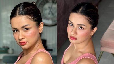 In Photos: Avneet Kaur looks sensuous in pink deep neck bralette and denim jeans