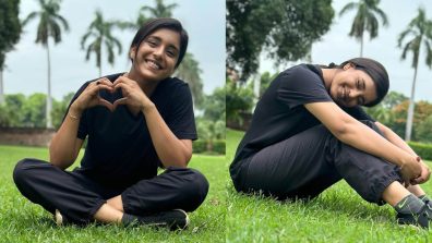 It’s A Green Day For Sumbul Touqeer In Black Top And Joggers With Shoes