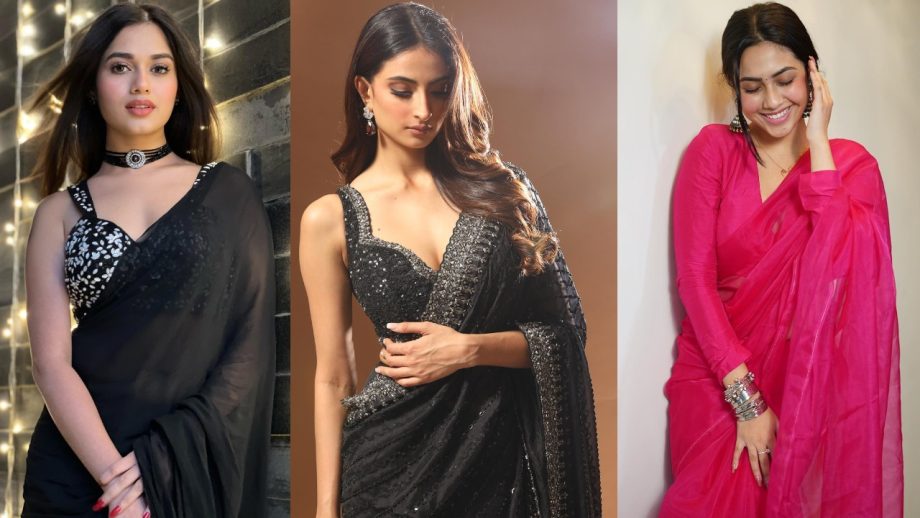 Jannat Zubair, Reem Shaikh, And Palak Tiwari Show Sheer Elegance In Plain Saree With Statement Accessories 856489