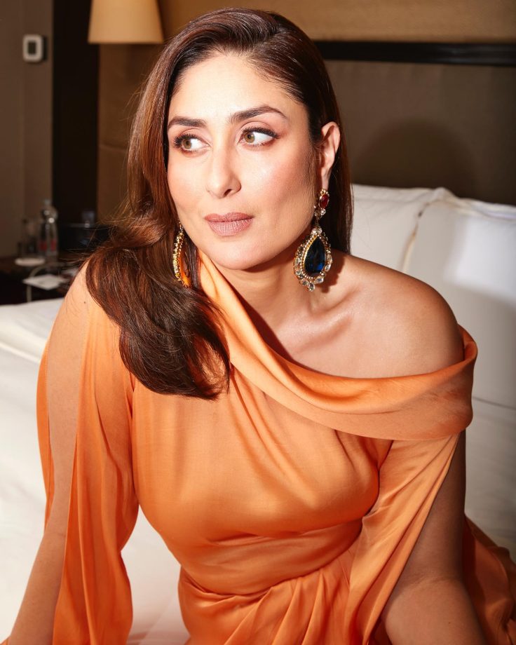 Kareena Kapoor Spells Chic Glam In Coral Satin Gown With Frills, See Photos 850806