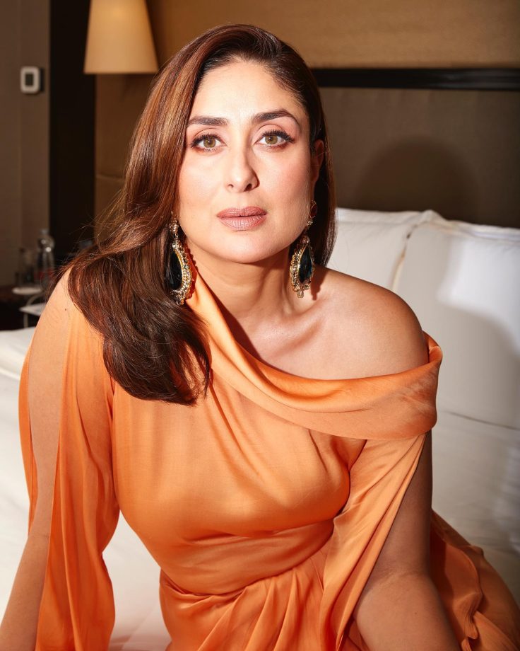 Kareena Kapoor Spells Chic Glam In Coral Satin Gown With Frills, See Photos 850808