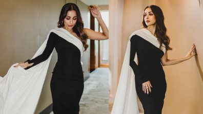 Malaika Arora Looks Fairytale Princess In Timeless Black-White Gown With Green Diamond Earrings