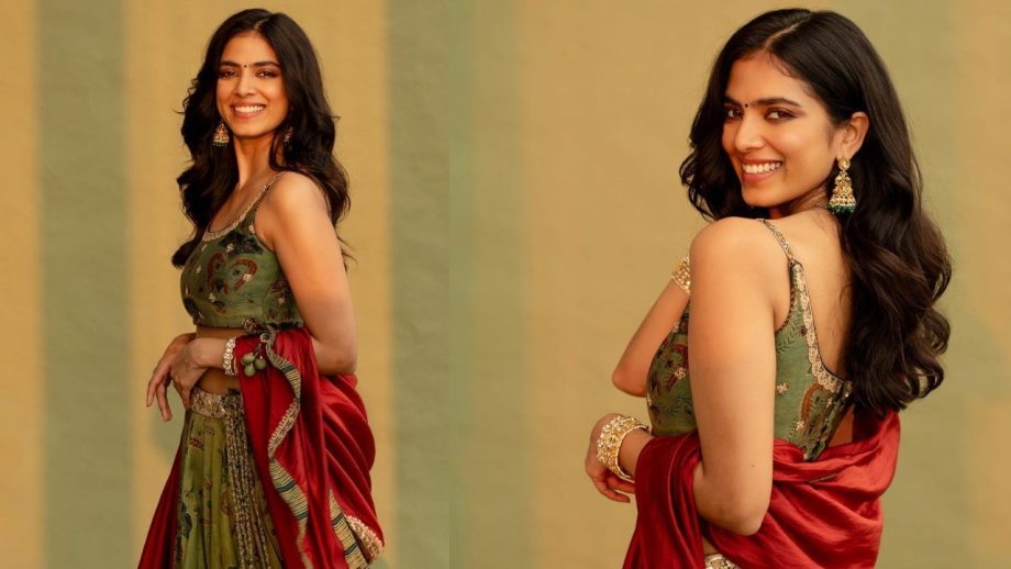 Malavika Mohanan Looks Stunning In Green Lehenga Choli With Jhumkas, Photos Go Viral 855832