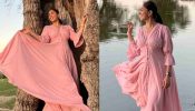 [Photos] Mrunal Thakur is in Victorian style pink corset flared dress