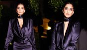 [Photos] Sonam Kapoor asserts glam in deep plunge midnight blue gown dress