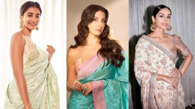 Pooja Hedge, Nora Fatehi, And Manushi Chhillar Make Festive Vibe Special In Traditional Silk Saree With Designer Blouse