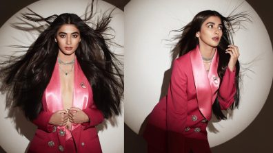 Pooja Hegde adds daring flair to her hot pink front-open blazer suit, see pics