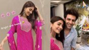 Pooja Hegde visits Kartik Aaryan’s home for Ganpati darshan