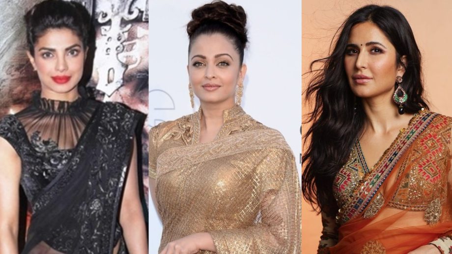 Priyanka Chopra, Aishwarya Rai, And Katrina Kaif Give Their Saree Modern Look With Blouse Neck Design 855998