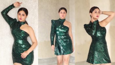 Rashami Desai Goes Green In Glittery One-Shoulder Mini Dress, See Her Exquisite Fashion Moment