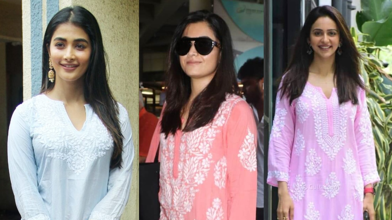 Rashmika Mandanna, Pooja Hegde and Rakul Preet’s casual staples are all about fancy kurta pajama 852571