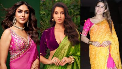 Sara Ali Khan, Mrunal Thakur and Nora Fatehi show best blouse designs to pair your sarees [Photos]