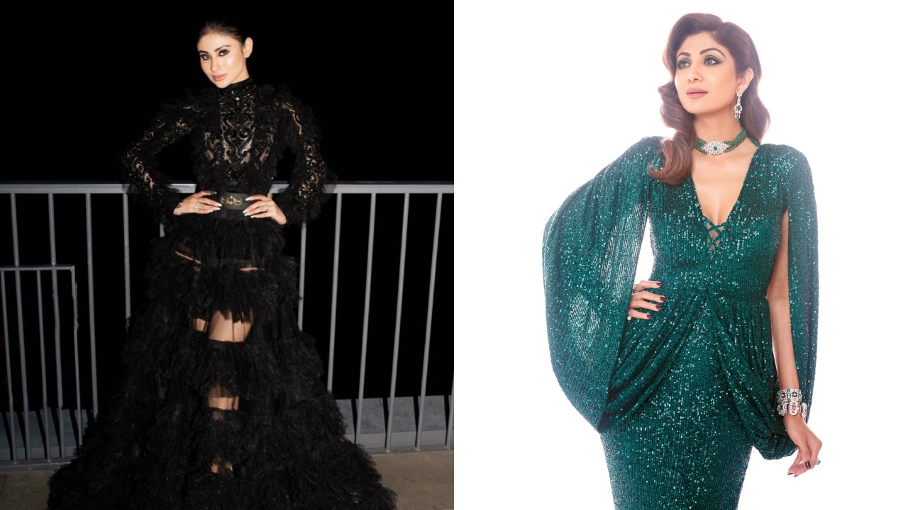 Shilpa Shetty And  Mouni Roy Style Their Night Event In Glittery Gowns, Take Cues 857182