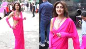 Shilpa Shetty Looks Epitome Of Beauty In Pink Saree-Bustier Blouse, Says ‘Sukhee Hu Mai’