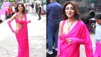 Shilpa Shetty Looks Epitome Of Beauty In Pink Saree-Bustier Blouse, Says ‘Sukhee Hu Mai’